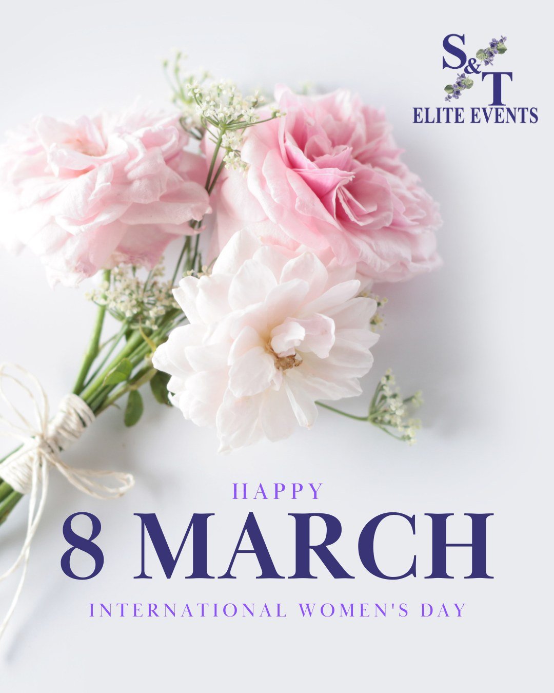 Celebrating the strength, grace, and achievements of women everywhere. 🌸

Today we honour the women who inspire, lead, create, and bring communities together every day.

Happy International Women’s Day from S&T Elite Events.

#InternationalWomensDay #STEliteEvents #CelebrateWomen #WomenInBusiness #March8